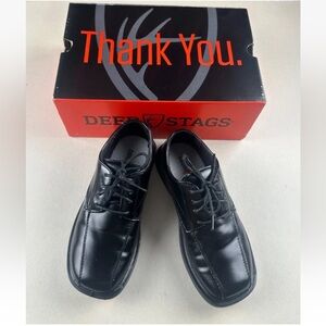 Deer Stags Boys' Sz 13.5 M Black Gabe Lace-Up Dress Comfort Oxford Shoes